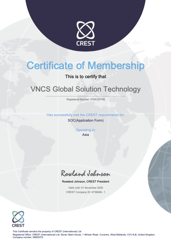 MembershipCertificate_VNCS Global Solution Technology